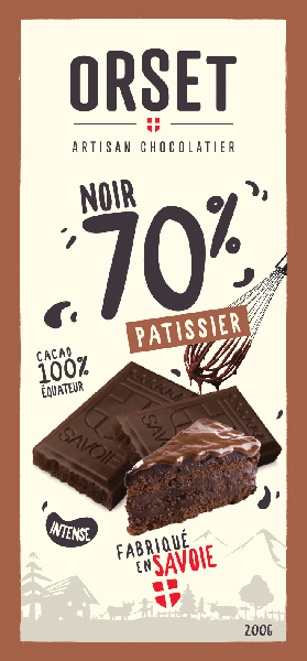 Chocolat pâtissier Noir Fleur de Cao 70%